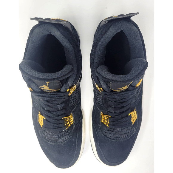 Jordan 4 Retro Royalty Men's Size 11 Black Gold Sneakers 308497-032 - Picture 8 of 11